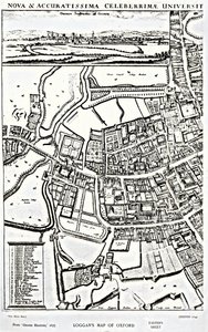1675年に出版された「オキソニアイラスト」からのイースタンシートのオックスフォードのロガンの地図